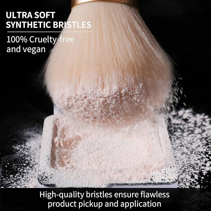 DUcare Powder Brush - Fluffy Large Makeup Brush With Soft Synthetic Bristles For Quick Makeup Setting and Blush for Flawless Application