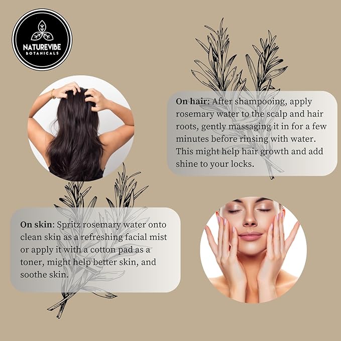 Naturevibe Botanicals Rosemary Water 32 Ounces