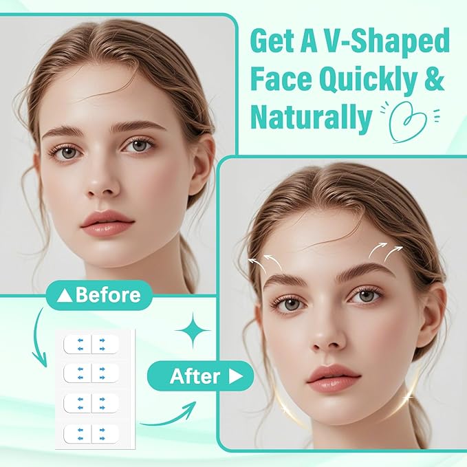 Face Lift Tape Invisible, Facelift Tape for Face, Neck Strips Lift Turkey Neck, Skin Lifting Tapes V Edge Patches for Wrinkle, Jowl, Eye, Double Chin, Loose Sagging Skin (1 Count (Pack of 280))