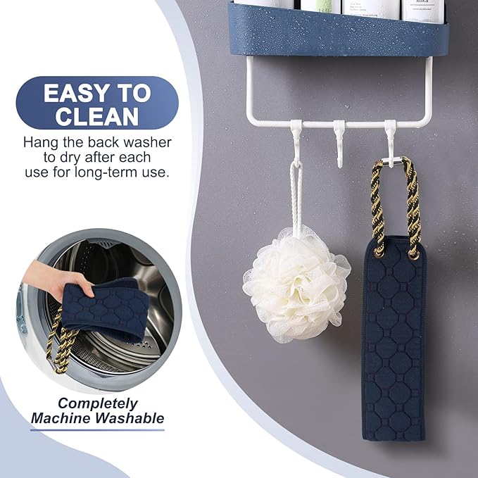 Exfoliating back scrubber with handles,