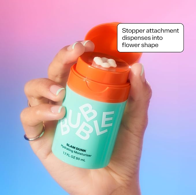 Bubble Skincare Slam Dunk Bundle - Hydrating Face Cream for Dry Skin Made with Vitamin E + Aloe Vera Juice for a Glowing Complexion - Skin Care with Blue Light Protection (50ml + 10ml, 2 Count)