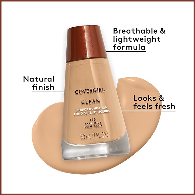 COVERGIRL Clean Makeup Foundation Creamy Natural 120, (packaging may vary) 1 oz