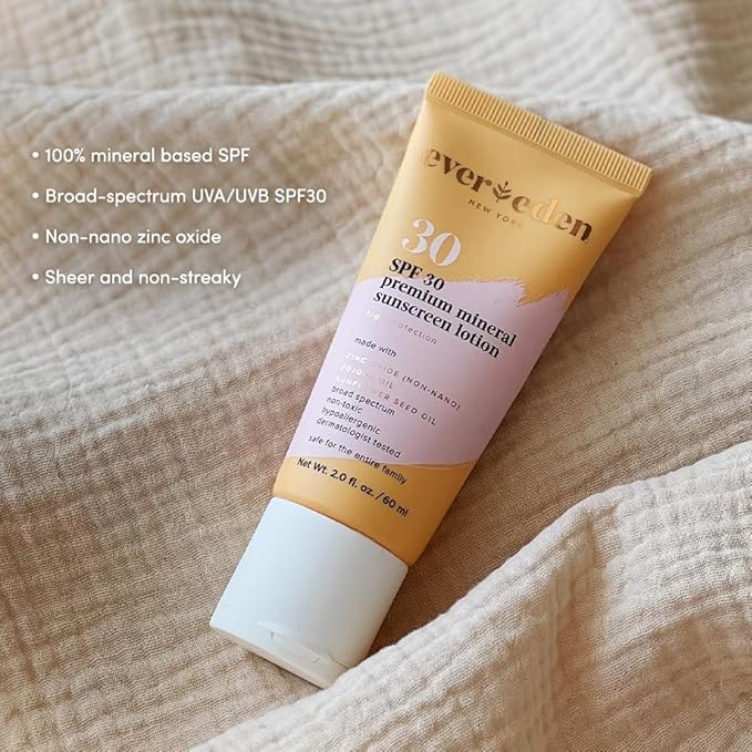 Evereden Premium Mineral Sunscreen SPF 30: Baby-Safe Whole-Family Mineral Sunblock Kids Love - Non-Nano Kids Sunscreen for Year-Round UVA & UVB Protection -Safe & Reef-Friendly - FSA Eligible