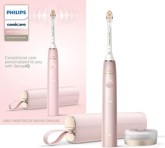 Philips Sonicare 9900 Prestige Rechargeable Electric Power Toothbrush with SenseIQ, Pink, HX9990/13