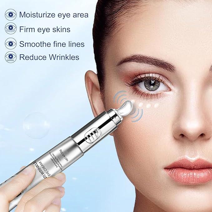 20g Eye Cream with Electric Massage, Moisturizing Anti-Wrinkles Eye Cream, Anti Aging Eye Cream for Dark Circles and Puffiness, Results in 3-4 Weeks to Reduce Fine Lines