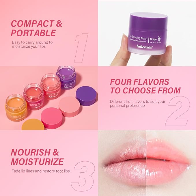 2Pcs Lip Glowy Balm and Lip (Grapefruit)