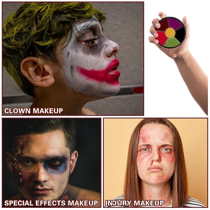 6 Colors Bruise Wheel Kit Halloween Special Effects Makeup Professional Face Body Paint Palette for Cosplay Sfx Zombie Stage Makeup Kit