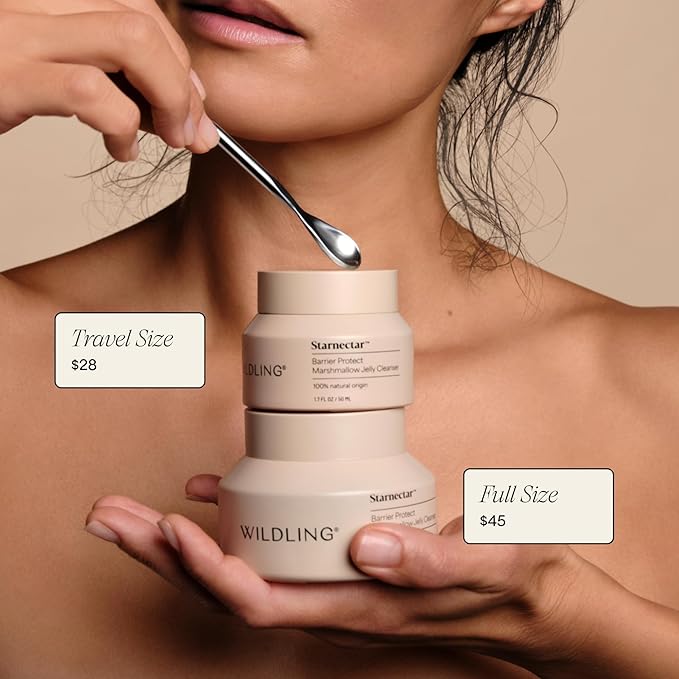 Wildling Starnectar Jelly Cleanser – Daily Hydrating Makeup Remover Face Wash – Gently Cleanse, Remove Makeup, Brighten, Soften, Repair Skin Barrier – Alcohol Free, 100% Natural, Vegan, Cruelty-Free