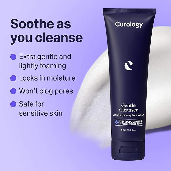 Curology Everyday Skincare Bundle, Gentle Facial Cleanser, Acne Body Wash (2% Salicylic Acid), and Daily Gel Face Moisturizer with Hyaluronic Acid