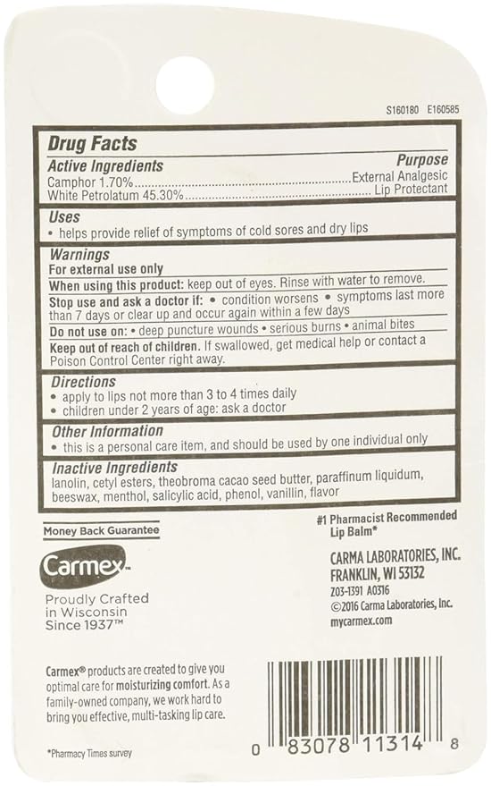 Carmex - Lip Moisturizing Tube, Original