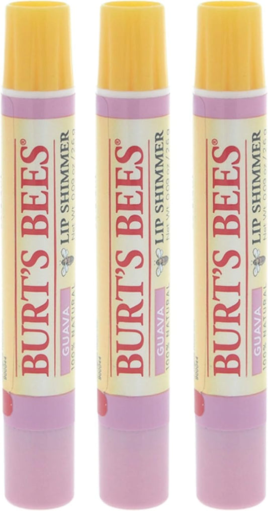 Burt's Bees Lip Shimmer, Guava 0.09 oz (Pack of 3)