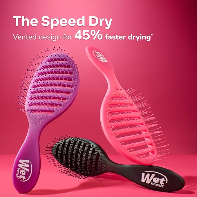 Wet Brush Speed Dry Hair Brush - Pink - Vented Design and Ultra Soft HeatFlex Bristles Are Blow Dry Safe With Ergonomic Handle Manages Tangle and Uncontrollable Hair - Pain-Free