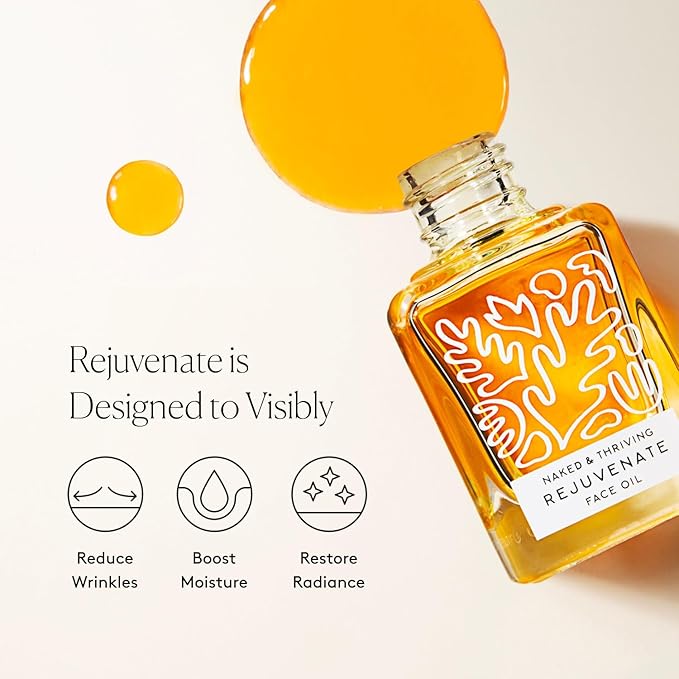 Naked & Thriving Rejuvenate Restorative Face Oil | Organic, Vegan, & Naturally-Derived Skin Care | Reduce the Look of Wrinkles and Moisturize Skin (1.18 oz/35 mL)
