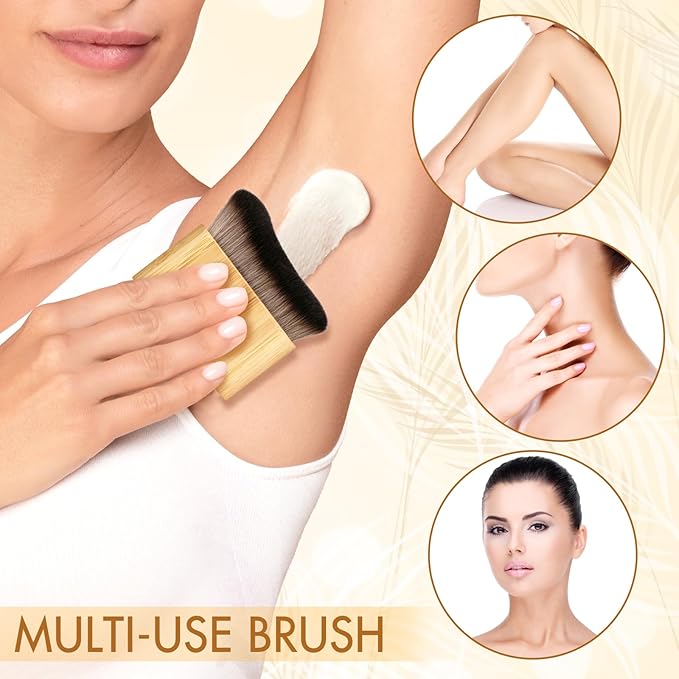 Ouligay Self Tan Brush Portable Self Tanning Brush Kabuki Brush for Self Tanner Brush Sunscreen Liquid Foundation Body Makeup Tanner Blending Brushes for Face Hands Feet