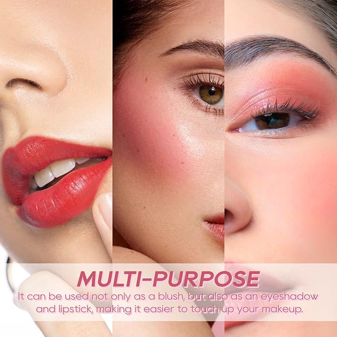 KYDA 2 Colors Liquid Blush Highlighter, Silky Matte Blush, High Glossy Face Illuminator, Natural Glow Finish, Blendable Formula, Set B