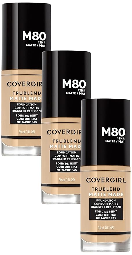 COVERGIRL TruBlend Matte Made Liquid Foundation, Caramel Beige (Pack of 3)