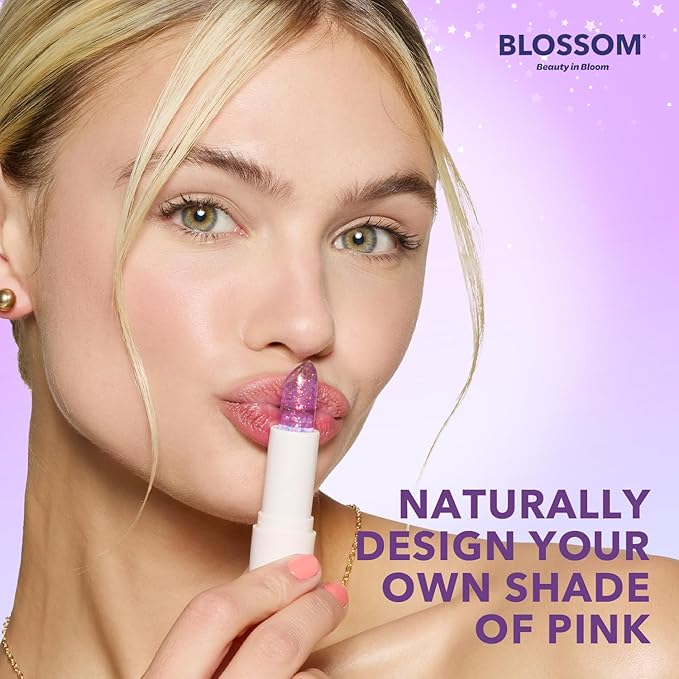 Blossom pH Adjusting Shimmering Lip Balm Moisturizing Glitter Sparkle Lip Balm, 0.12oz./3.5g, Diamond