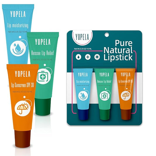 Lip Sunscreen Moisturizing and Repair Package Lip Care Set- SPF 30 - Summer Long Lasting Moisturized, Smooth and Repaired Lips - 3 Flavors (Moisturizing, Repairing, and SPF)