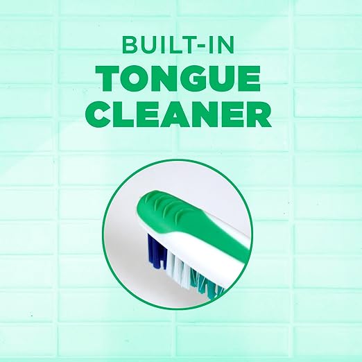 GUM Super Tip Toothbrush, Soft Bristle Toothbrush for Adults with Tongue Cleaner, Compact Head, 1ct (Pack of 12)