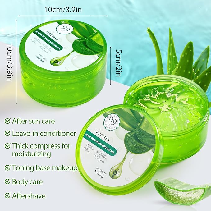 4 Pcs Organic Aloe Vera Gel Fresh Aloe Gel Moisture Hydrates Moisturizing Aloe Vera for Face Body