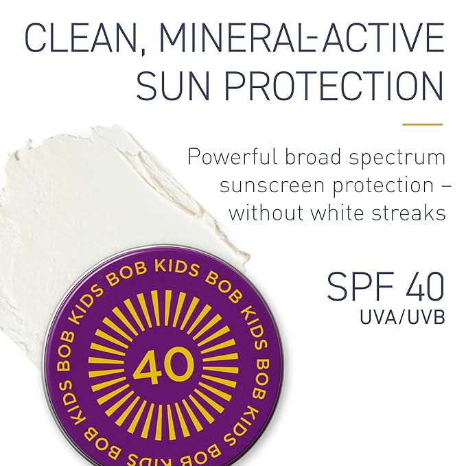 BOB KIDS Balm, SPF 40 Broad Spectrum Mineral Sun Protection, Hydrating, Perfect for Winter and Water Sports, Safe for Sensitive Skin, For All Ages