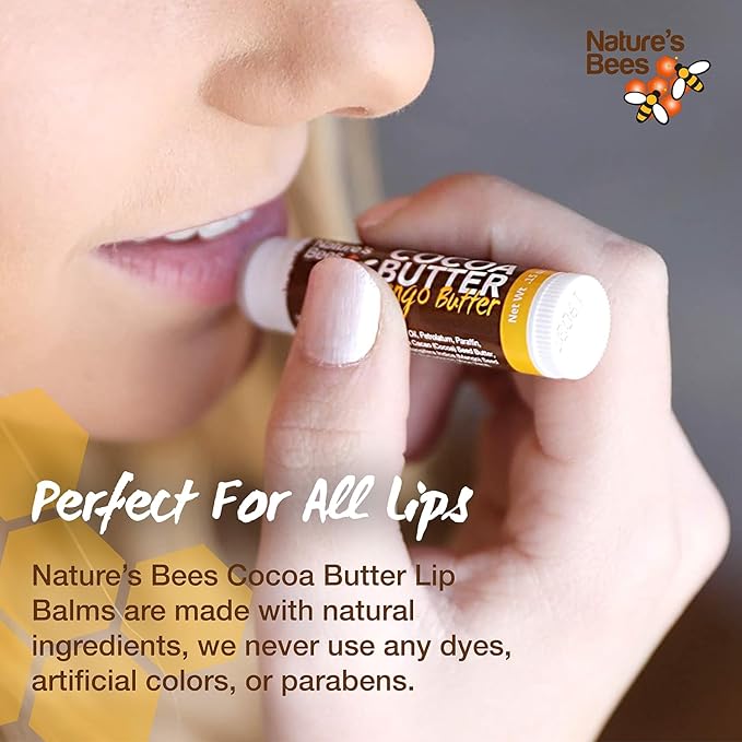 Nature's Bees - Cocoa Butter Lip Balm Moisturizer - Refresh 24 Pack, 3 Flavors - Coconut, Cherry, & Mint - Made w/Coconut Oil, Beeswax, Vitamin E, Aloe, Shea Butter - Made in the USA - 0.15oz (4.2g)
