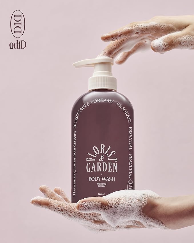 ODID Milk in Cera Perfume Body Wash - Korean Moisturizing Body Cleanser for All Skin Types - Subtle Verbena Lavender Scent - with Milk Protein and Ceramide, 16.9 fl.oz.