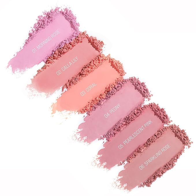 Cheeky Blush Compact for Face Cheeks, Talc Free Blusher Palette, Matte Powder Makeup, Natural Healthy, Mauve Pink Magenta Peach Red, Vegan Cruelty Free