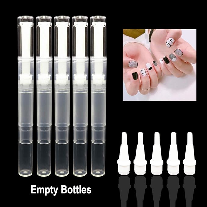 12 Pack 3 ml Transparent Twist Pens, Empty Nail Oil Pen with Brush Tip, Cosmetic Lip Gloss Container Applicators Eyelash Growth Liquid Tube (12x)