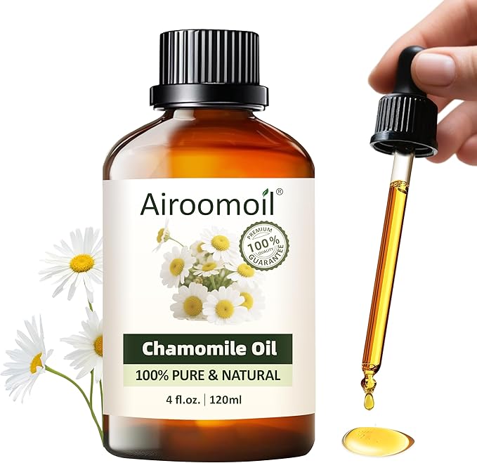 Pure Chamomile Essential Oil, 100% Pure Natural Chamomile Essential Oil, Premium Grade Essential Oils for Diffusers for Home, Skin, Care Massage, Soap Making, Aromatherapy, 4 Fl Oz | 120ml