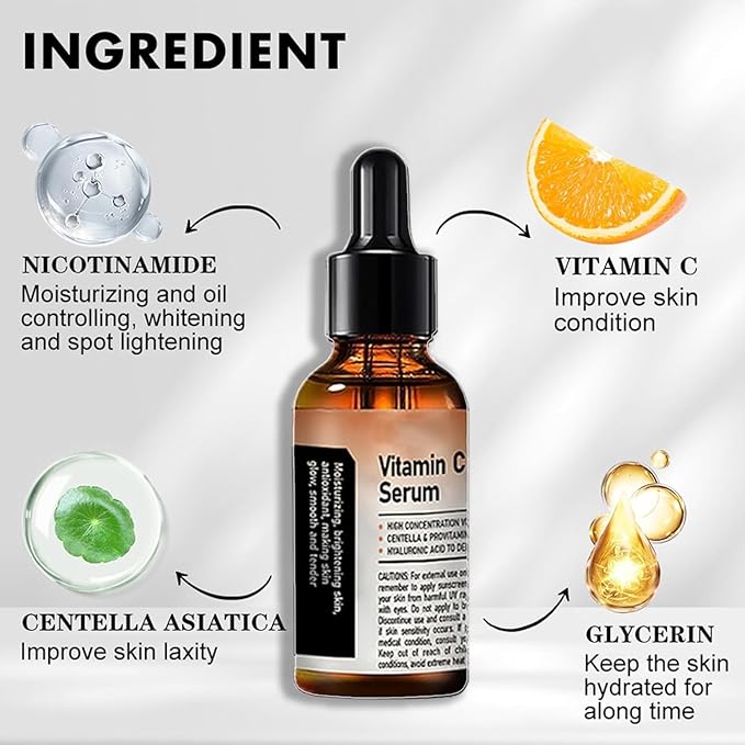 Crema de Baba de Caracol Original, Vitamin C Facial Serum 1.01 Oz, Snail Mucin 92% Moisturizer Daily Face Gel Cream1.76 Oz, Facial Cleanser 3.52 Oz for all skin type (3pcs)