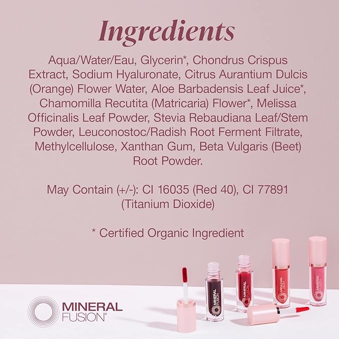Mineral Fusion 2-in-1 Lip & Cheek Stain Rose, 0.10 fl oz, Rosey Pink hydrating, long-lasting, matte lip and cheek color