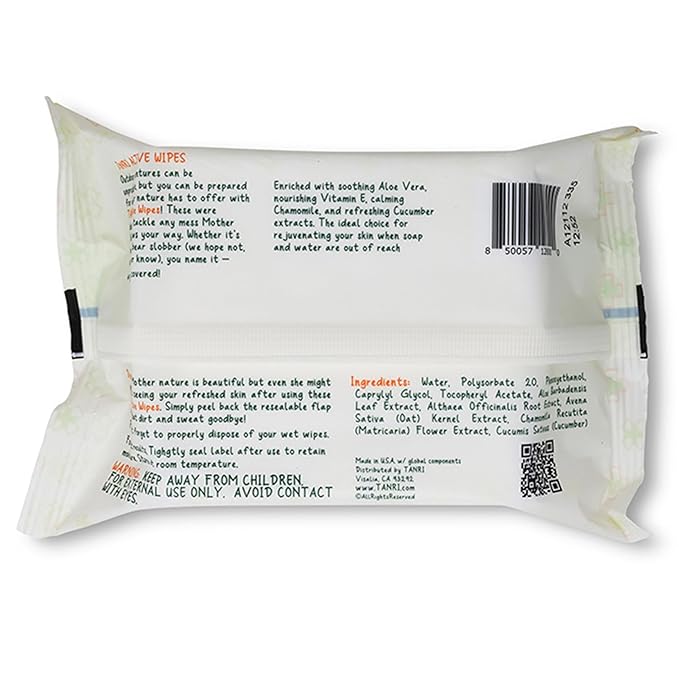 TANRI Primo Explorer Pack; Includes SPF30 Mineral Sunscreen with Zero White Cast, Active Wipes No-Rinse Body Wipes, Moisturizing SPF15 Pear Lip Balm and an Adjustable Fanny Pack (4-Pack Bundle)