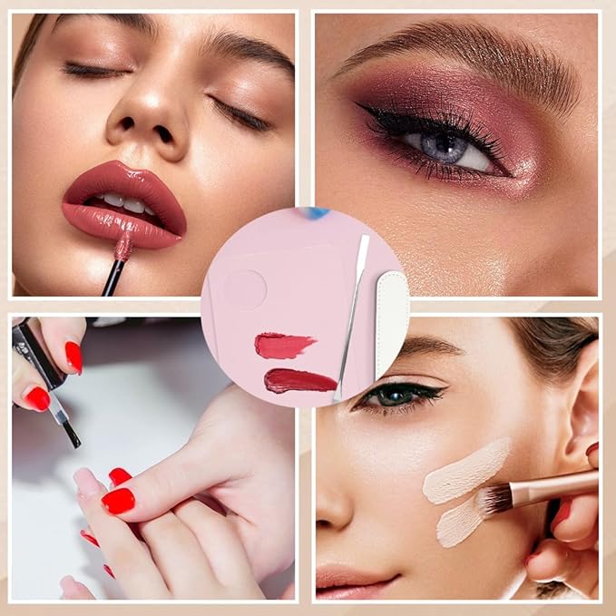 2 Pcs Acrylic Cosmetic Makeup Palette with 2