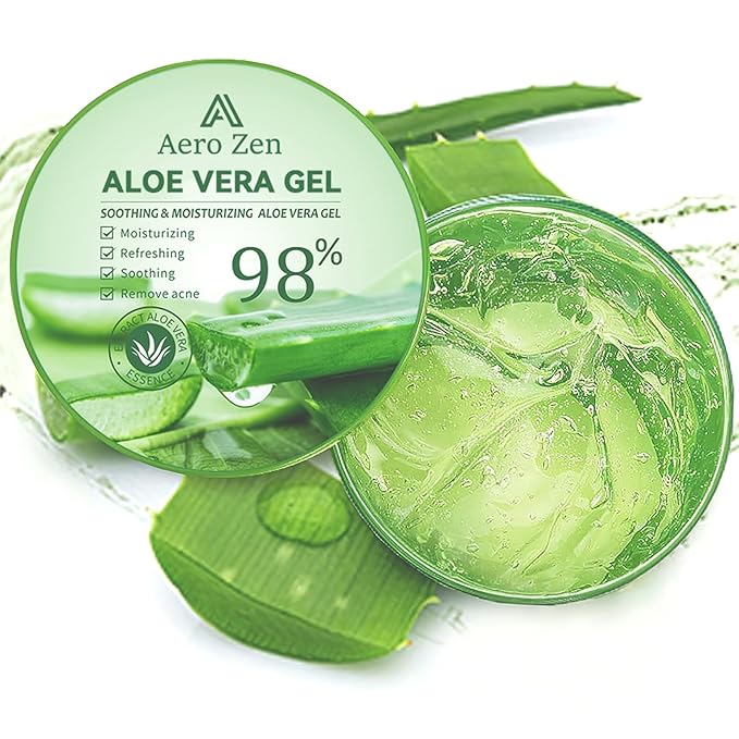Organic Aloe Vera Gel for Face Made within 12 Hours of Harvest, 98% Pure Aloe Vera Gel for Skin, Scalp, & Hair, Soothing Aloe Face Moisturizer, Multipurpose Skin Care（20oz）