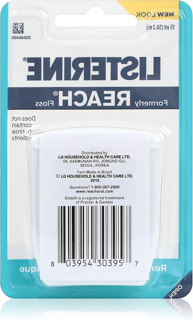 Listerine Cool Mint Interdental Floss for a Cleaner, Healthier Mouth, Oral Care, 55 Yards (Pack of 12)