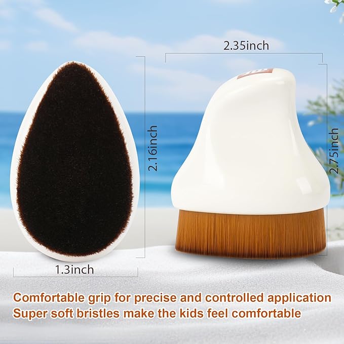 Sunscreen Applicator for Kids,Sunscreen Brush Sunblock Applicator with Protective Case for Kids,Baby,Adult,Beach Essentials for Sunscreen, Suncream and Sun Lotions (White A)