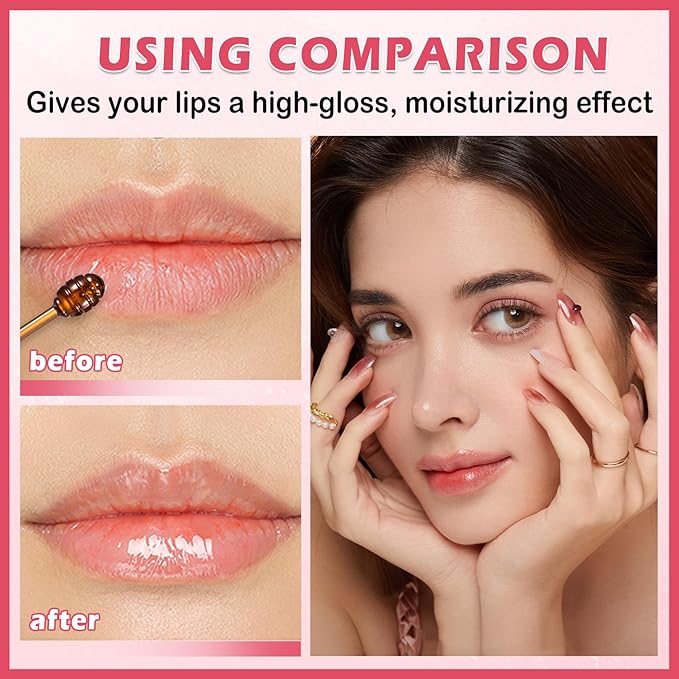 NVLEPTAP 3PCS Bee Lip Balm Honey Pot Honey Lip Balm Strawberry Honey Cherry Lip Sleeping Mask Moisturizing Hydrating Lip Care Products Honey Pot Lip Balm with Stick