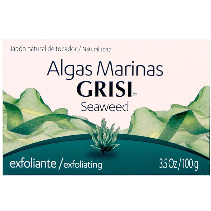 Grisi Seaweed Soap, Cleansing and Exfoliating Soap with Seaweed, Helps you Unclog Pores, Stimulate Circulation, Eliminates Toxins, Firming Benefits, 6-Pack of 3.5 Oz Each Soap, 6 Soaps