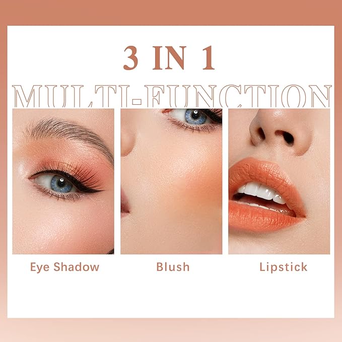 Blush Stick for Cheeks Makeup,Waterproof Cream Blush Face Stick Multi-Use Lip and Cheek Tint,Matte Finish Lightweight Easy to Blend Natural Cream Blusher Makeup for All Skin Tones-Orange