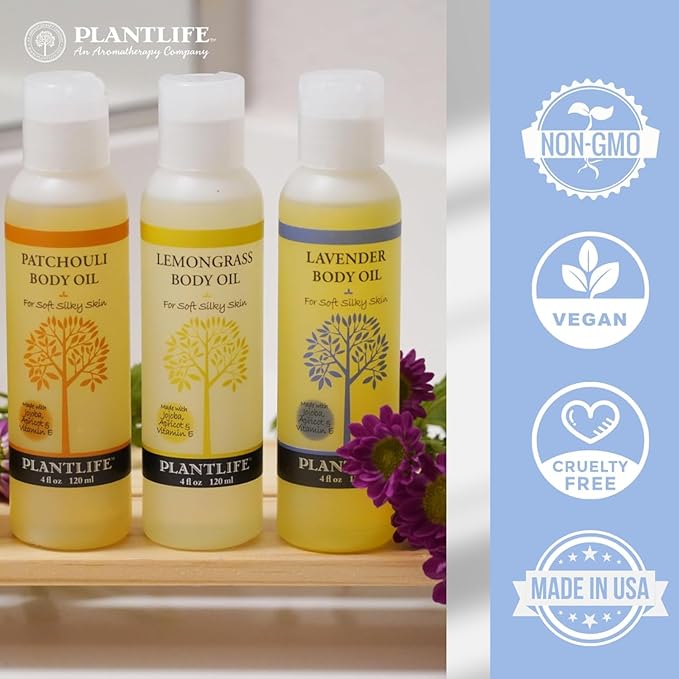 Plantlife Ylang Ylang Body Oil - Moisturizing Natural Body Oil for All Skin Types - Nourishing Dry Skin and Making It Feel Soft and Silky for Women & Men - Bath, Body & Massage Oil - 4oz
