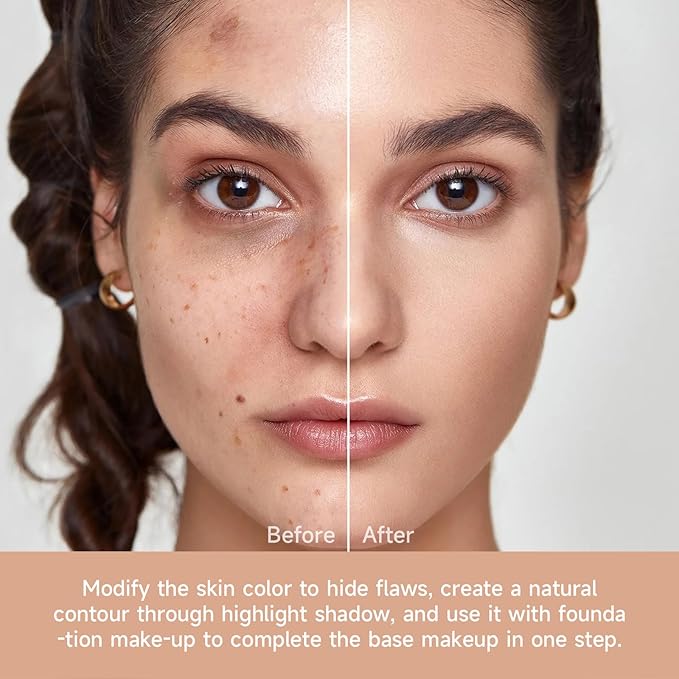 Makeup Cream Contour Palette with Makeup Brush, 12 Shades Full Cover Creamy Concealer and Highlighting Makeup Kit for Under Eye Dark Circles, Acne & Blemishes, Reduces Redness, Light to Dark