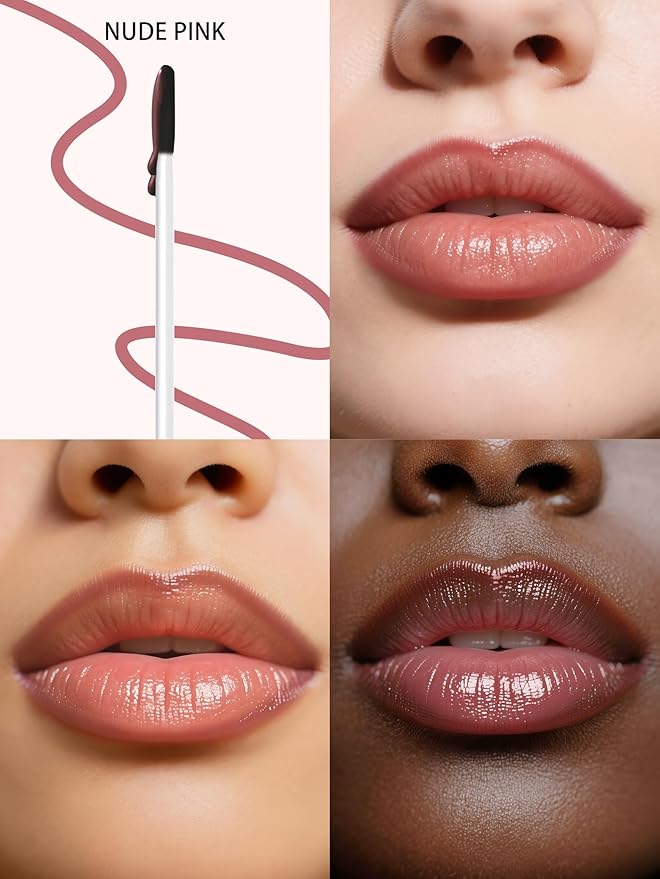 Lip Stain Peel Off Lip Liner Stain with Tweezer, Long Lasting Matte Lip Tint Tattoo, Highly Pigmented Color Lip Makeup, Waterproof Lipstick, Transfer-proof Lipstain for Women, Nude Pink