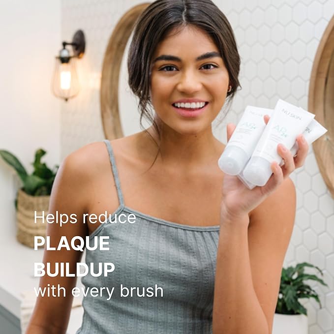 Nu Skin AP 24 Whitening Fluoride - Free Toothpaste | AP 24 Blend | Vanilla Mint Flavor | Brightens Teeth | Removes Surface Stains | Prevents Dental Cavities & Plaque | Enamel-Safe | 4 oz | 1 Pack