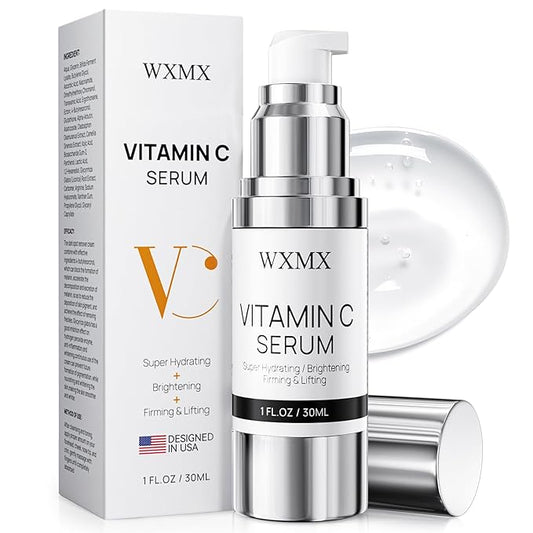 Super Vitamin C Face Serum for Mature Skin: All-in-One Hydrating Anti-Aging Formula by Vitamin C, Hyaluronic Acid, Caffeine-Firming, Lifting, Targets Dark Spots, Wrinkles, 1 fl oz (Pack of 1)