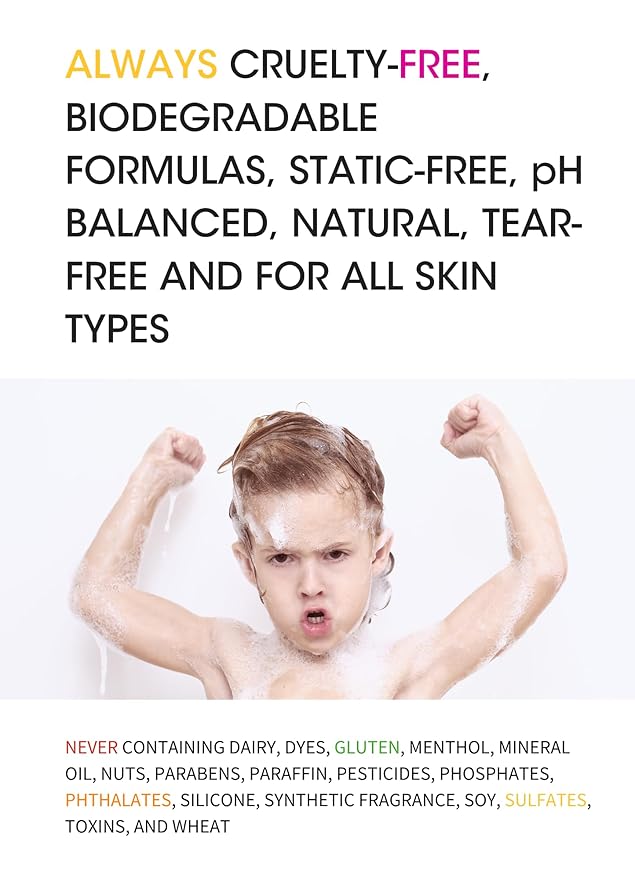 Clean Kids Naturally Tropical Orange Burst Shampoo, All-Natural, Gluten-free, Vegan, and Cruelty-free, Paraben-Free, EWG Verified, 16 oz (2 Bottles)