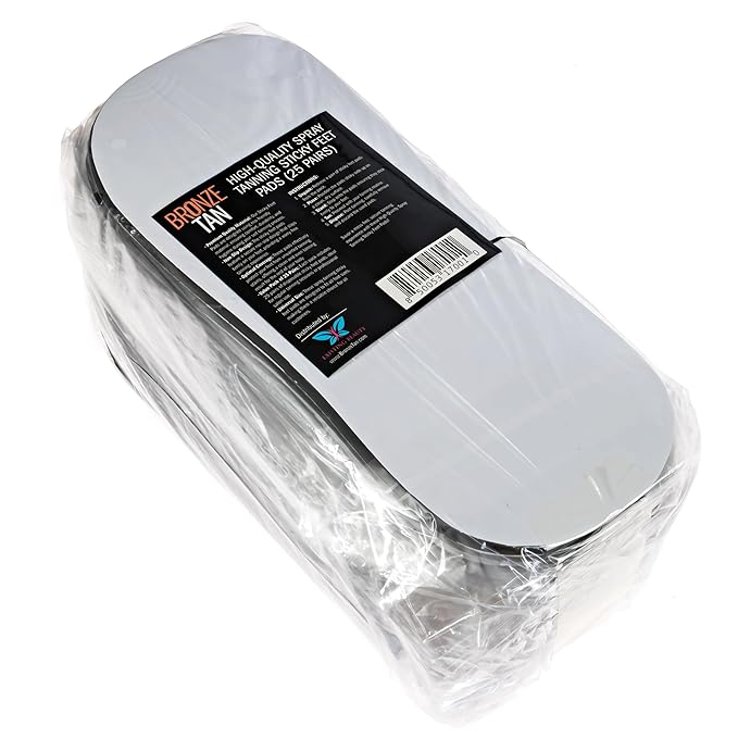 Bronze Tan Sticky Spray Tan Pads For Feet - 25 Pairs, Disposable & Hygienic Spray Tan Feet Pads - Ideal for Sunless Tan, Self-Tanning at Home or Salon - Non-Slip, Eco-Friendly - Ultimate Spray Tan