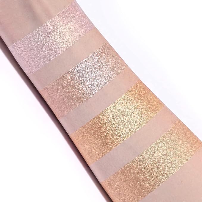 Boobeen Highlighter Makeup Highlighter Palette Powder Shimmer Highlighter Makeup Facial Illuminator Bronzer Palette Waterproof Long Lasting