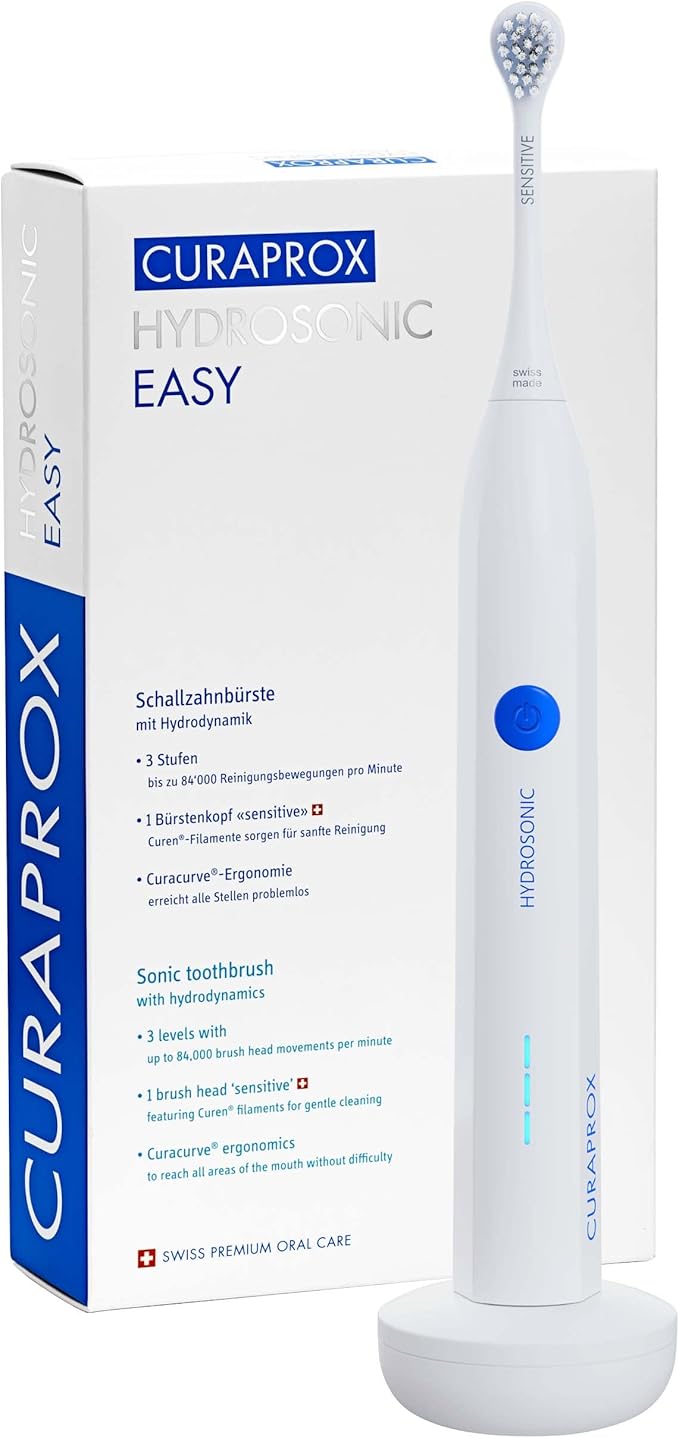 Curaprox Hydrosonic Easy Electric Toothbrush with Charger and Travel Case