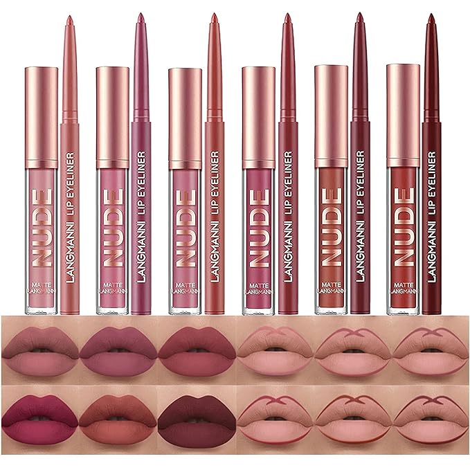 BestLand 12Pcs Matte Liquid Lipstick + Lip Liner